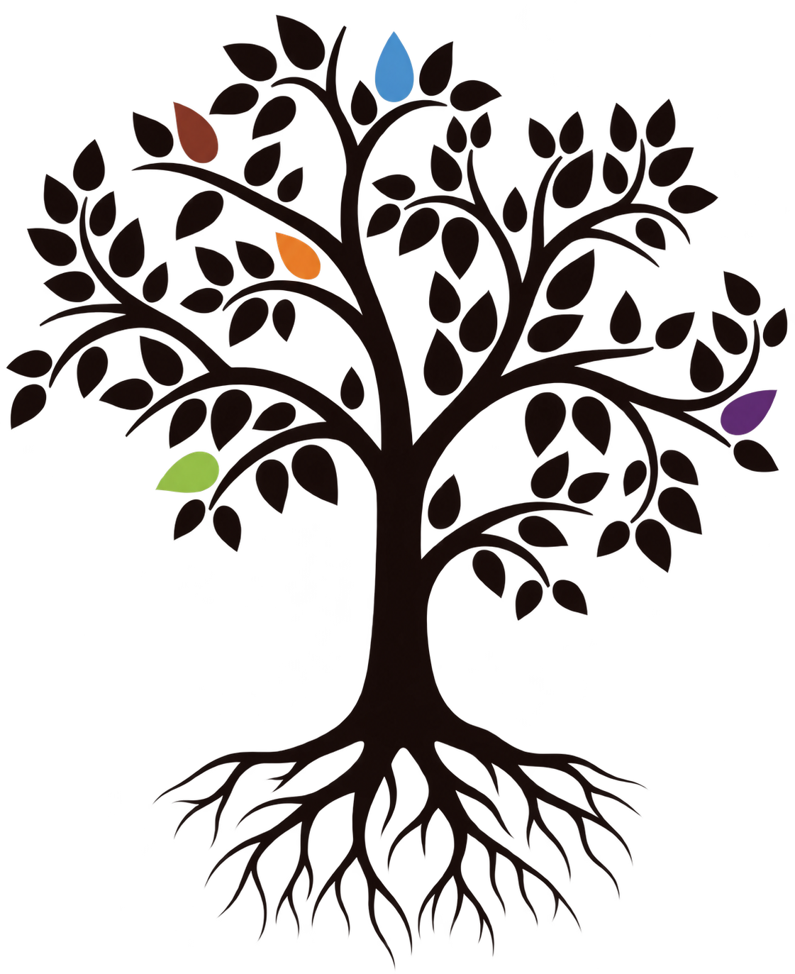 Árvore oficial da campanha Uma Vida com Propósito: cinco folhas coloridas representam os cinco propósitos